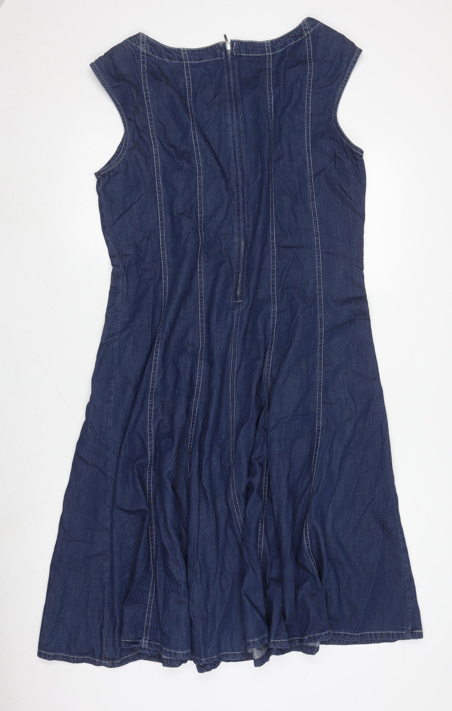 Roman Women's Blue Denim A-Line Dress Size 18