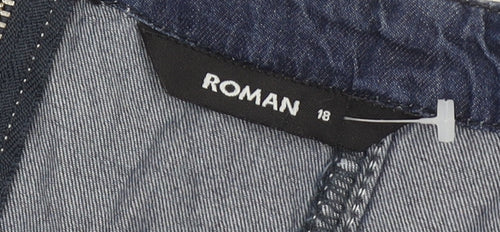 Roman Women's Blue Denim A-Line Dress Size 18