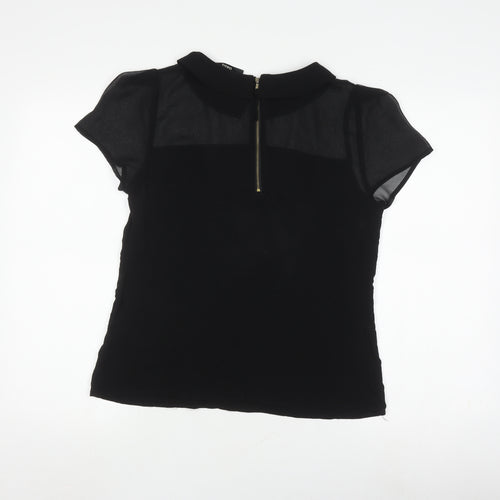 Oasis Women's Black Collared Blouse Size 12