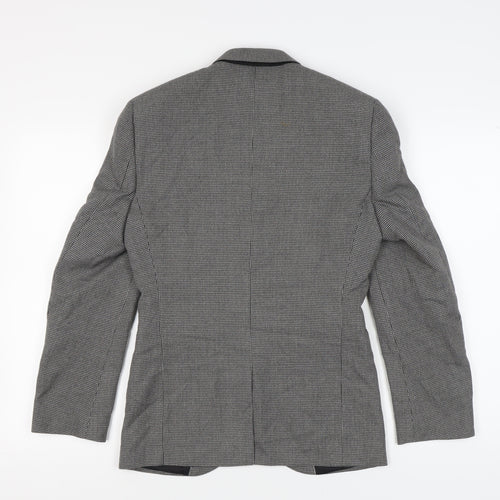 Next Men's Grey Check Blazer, Size 34S, Business Casual