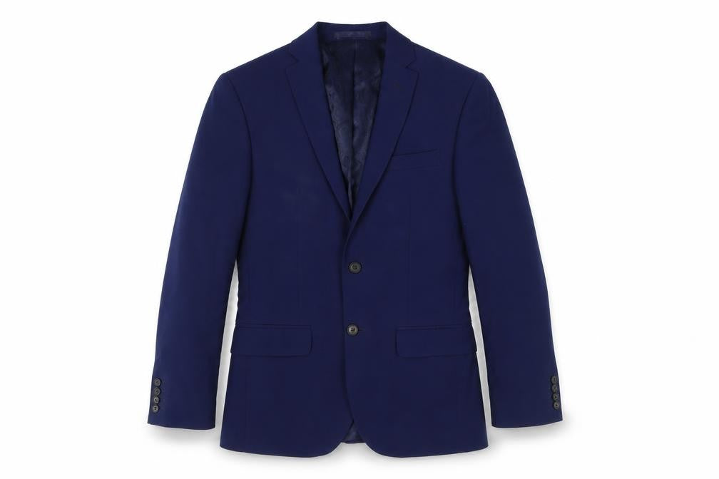 Front view of Scott & Taylor Men's Blue Blazer - 36 Regular Fit