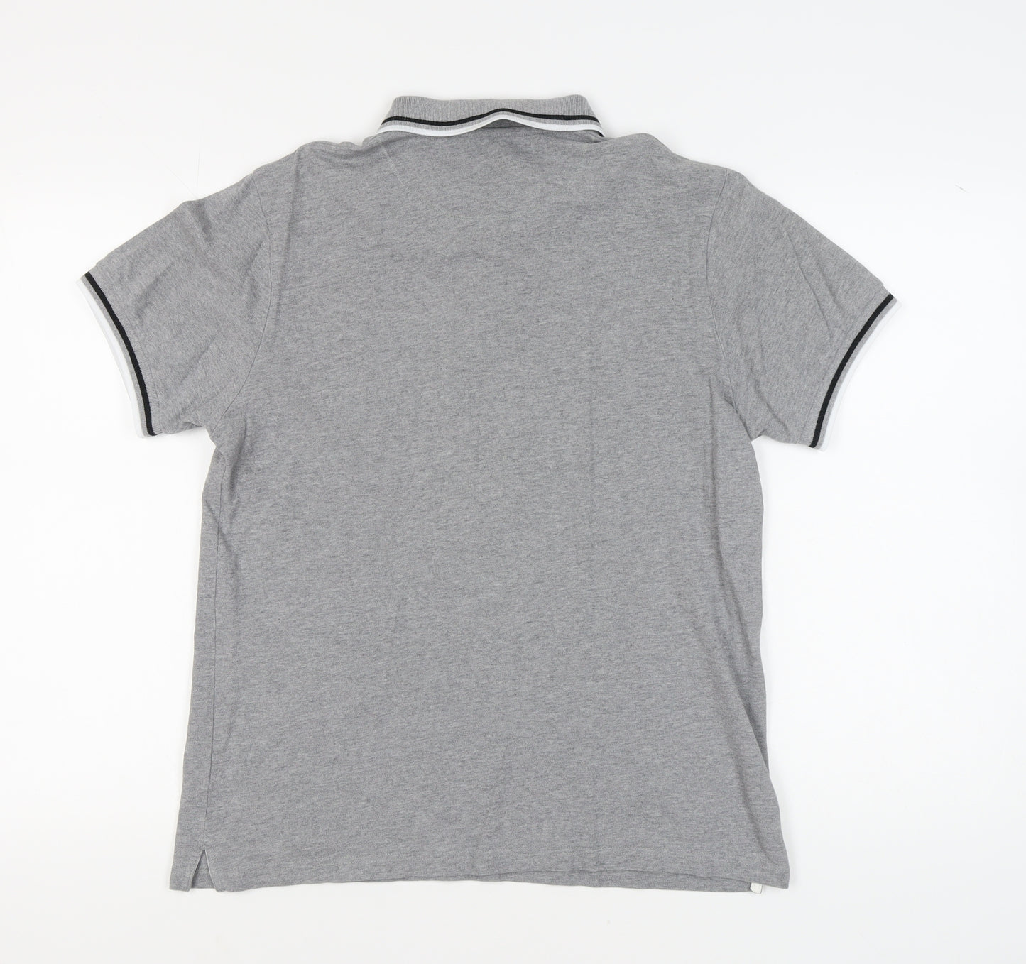Pretty Green Men's Grey Polo Shirt, Medium, Short Sleeve