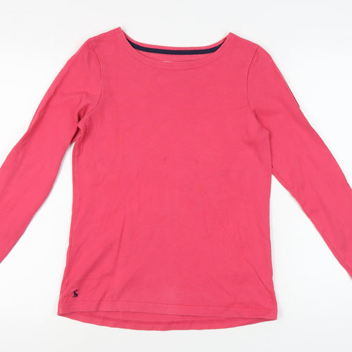Joules Women's Pink Cotton Long Sleeve T-Shirt Size 8