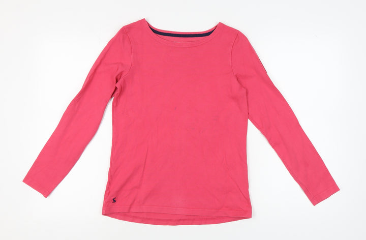 Joules Women's Pink Cotton Long Sleeve T-Shirt Size 8