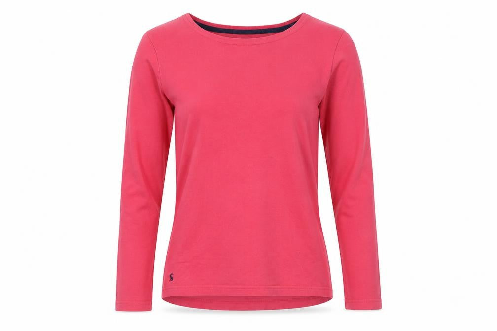 Joules Women's Pink Cotton Long Sleeve T-Shirt Size 8