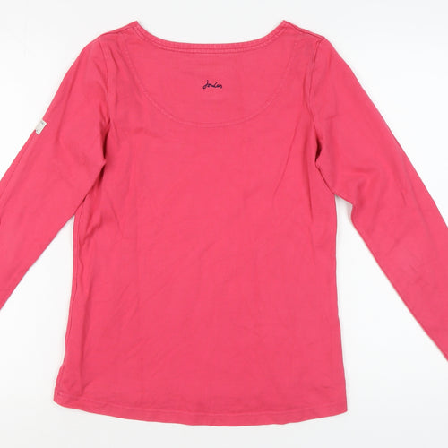Joules Women's Pink Cotton Long Sleeve T-Shirt Size 8
