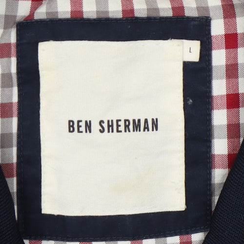 Ben Sherman Men's Blue Bomber Jacket L Cotton