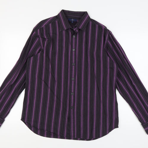 Jasper Conran Men's Purple Striped Dress Shirt L