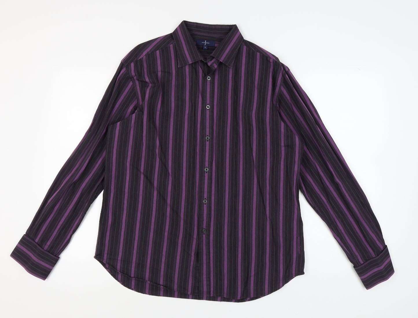 Jasper Conran Men's Purple Striped Dress Shirt L