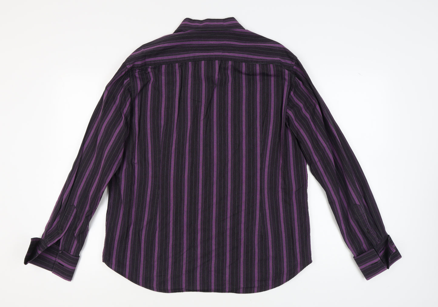 Jasper Conran Men's Purple Striped Dress Shirt L