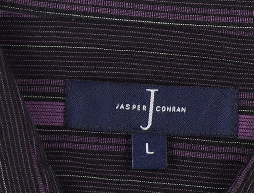 Jasper Conran Men's Purple Striped Dress Shirt L