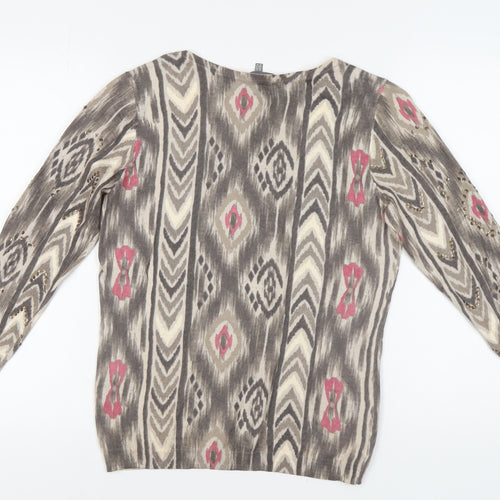 Laura Ashley Women's Multicoloured Geometric Jumper Size 14