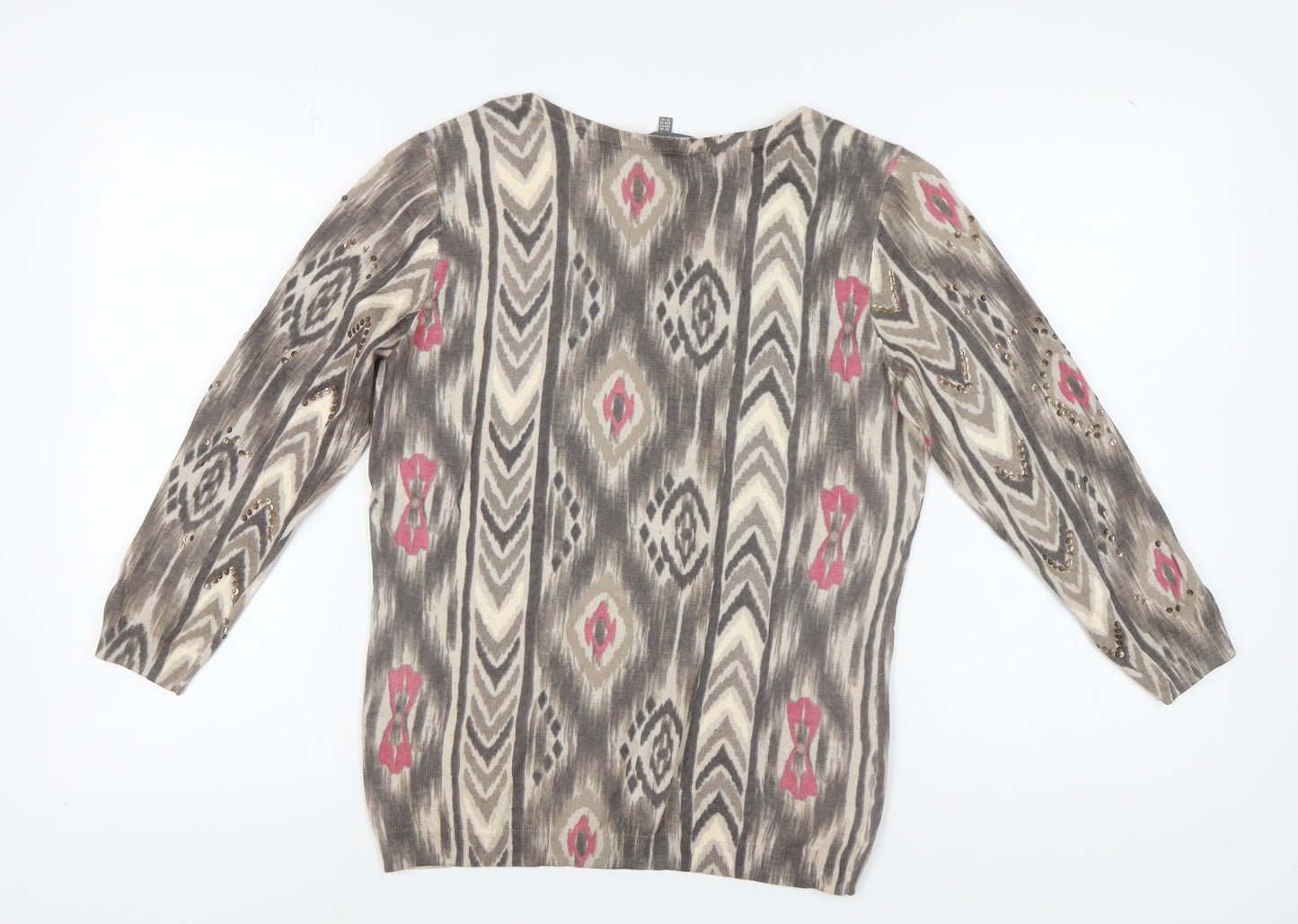 Laura Ashley Women's Multicoloured Geometric Jumper Size 14