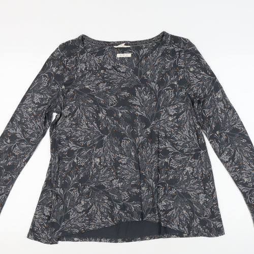 White Stuff Women's Grey Floral Tunic Top Size 12