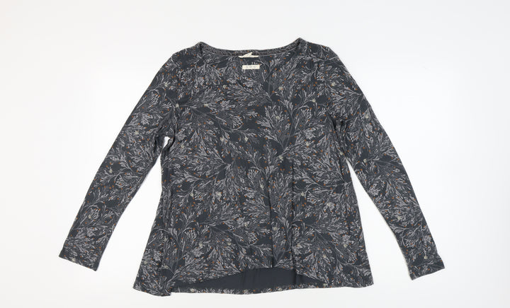 White Stuff Women's Grey Floral Tunic Top Size 12