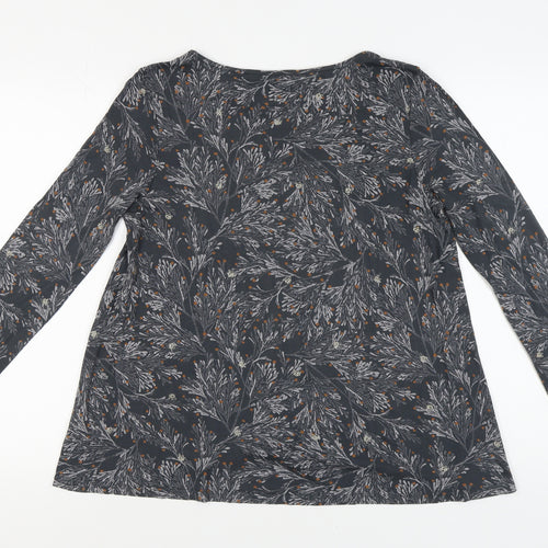 White Stuff Women's Grey Floral Tunic Top Size 12