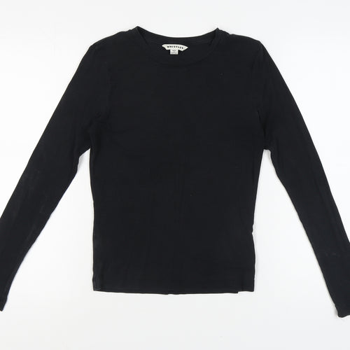 Whistles Black Crew Neck Slim Fit Women's T-Shirt