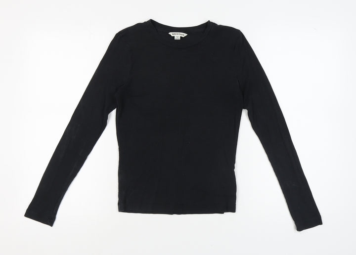 Whistles Black Crew Neck Slim Fit Women's T-Shirt