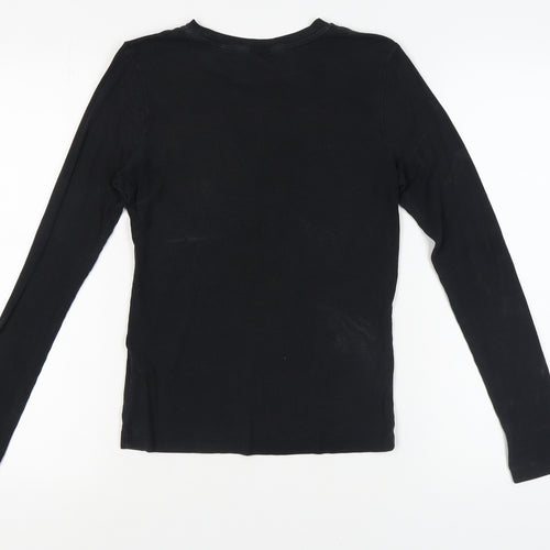 Whistles Black Crew Neck Slim Fit Women's T-Shirt