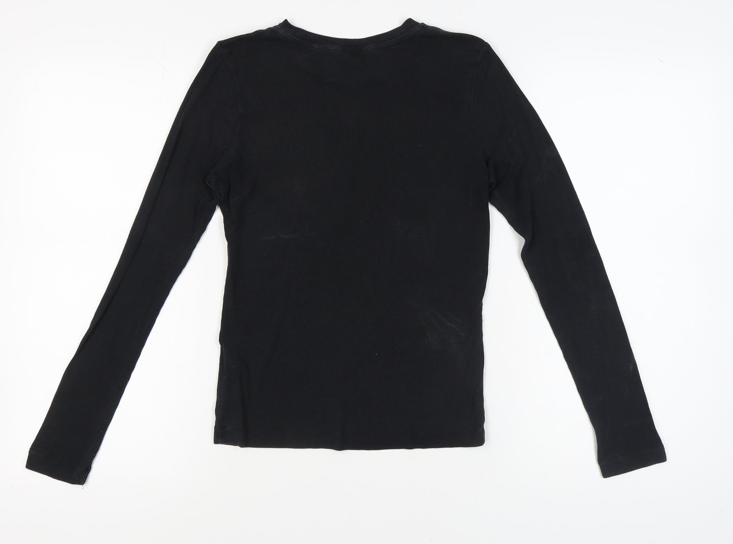 Whistles Black Crew Neck Slim Fit Women's T-Shirt
