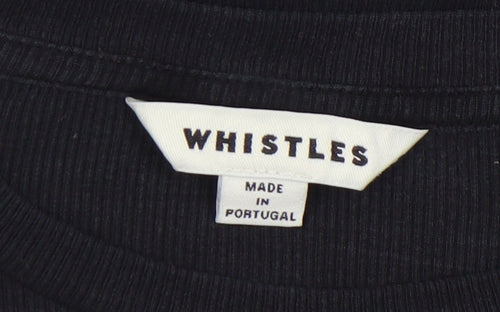 Whistles Black Crew Neck Slim Fit Women's T-Shirt