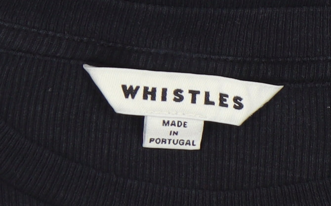 Whistles Black Crew Neck Slim Fit Women's T-Shirt