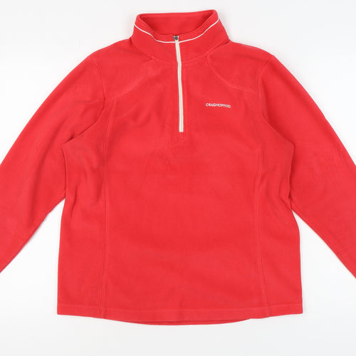 Craghoppers Women’s Red 1/4 Zip Fleece Sweatshirt UK 14