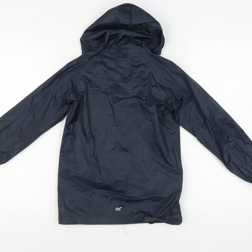 Regatta Boys Blue Windbreaker Jacket, Size 8, Hooded, Waterproof