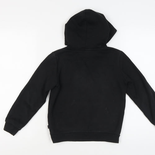 Puma Boys Black Pullover Hoodie 9-10 Years with Logo Print