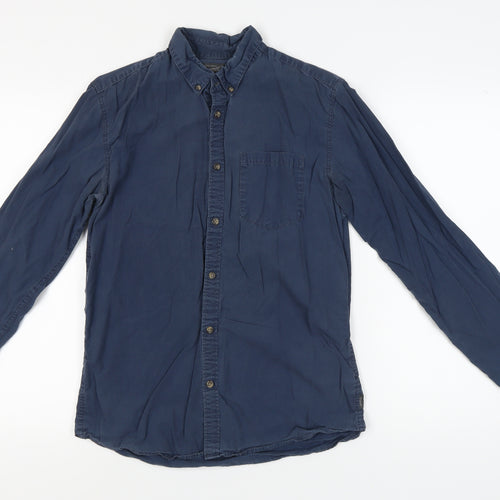Jack & Jones Men's Blue Medium Button-Up Casual Shirt