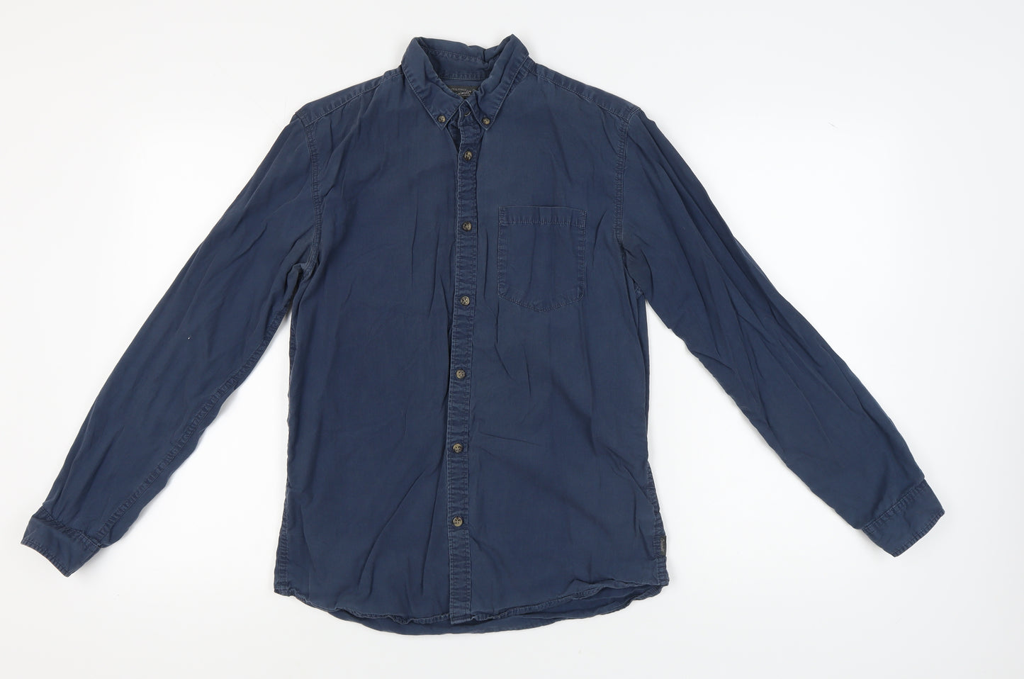 Jack & Jones Men's Blue Medium Button-Up Casual Shirt