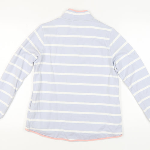 WoolOvers Women's Blue Striped Henley Sweatshirt S