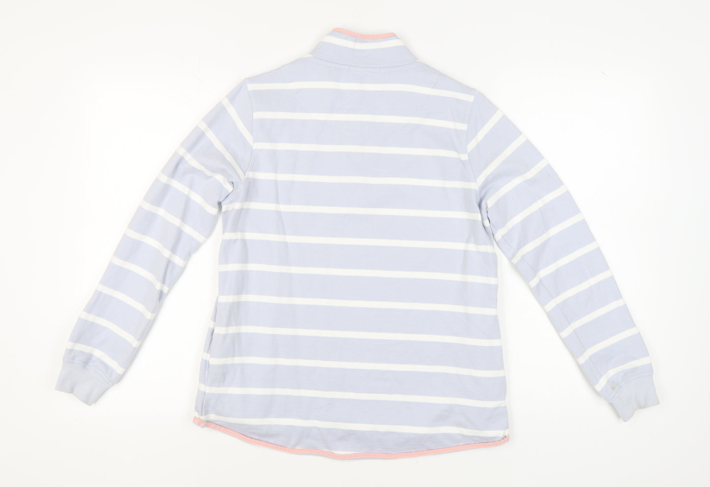 WoolOvers Women's Blue Striped Henley Sweatshirt S