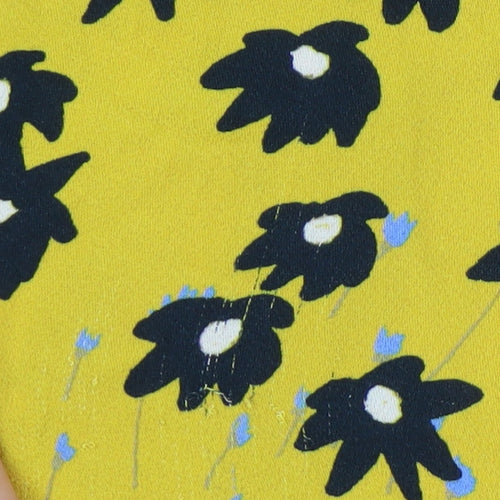 Jigsaw Women's Yellow Wrap Blouse, Size 6, Viscose, Floral