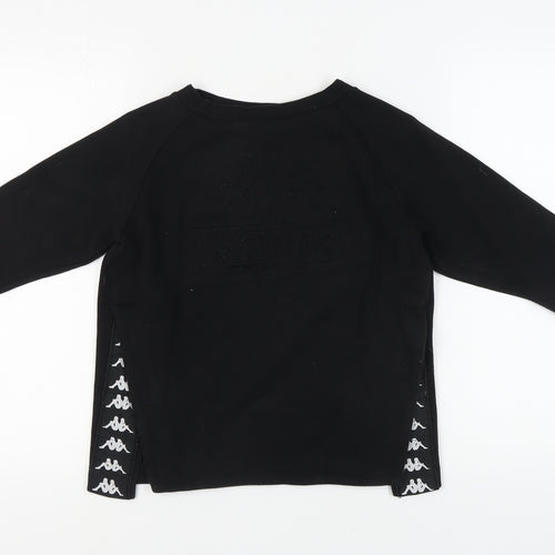 Kappa Unisex Kids Black Small Sweatshirt with Logo