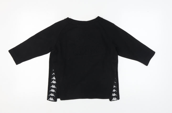Kappa Unisex Kids Black Small Sweatshirt with Logo