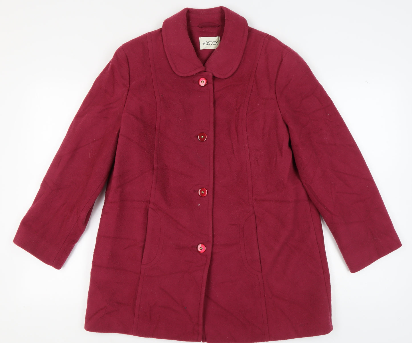 Eastex Women's Red Wool Overcoat Size 12