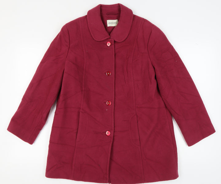 Eastex Women's Red Wool Overcoat Size 12