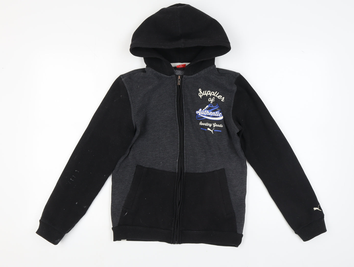 Puma Boys XL Black Full Zip Hoodie with Logo