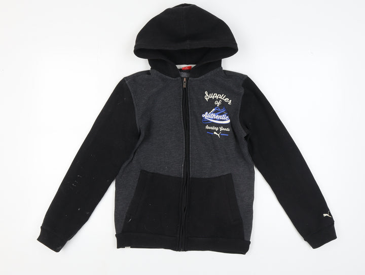 Puma Boys XL Black Full Zip Hoodie with Logo