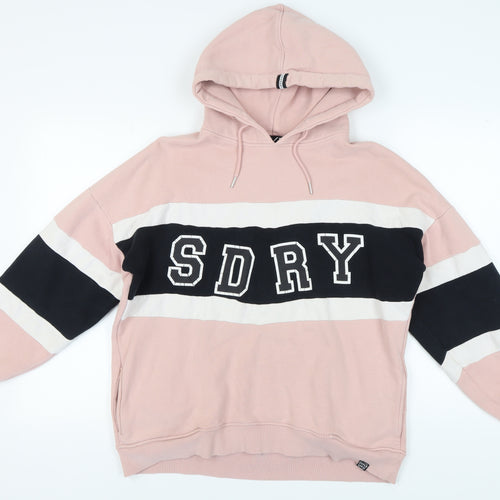 Superdry Women's Pink Pullover Hoodie, XS, Colourblock