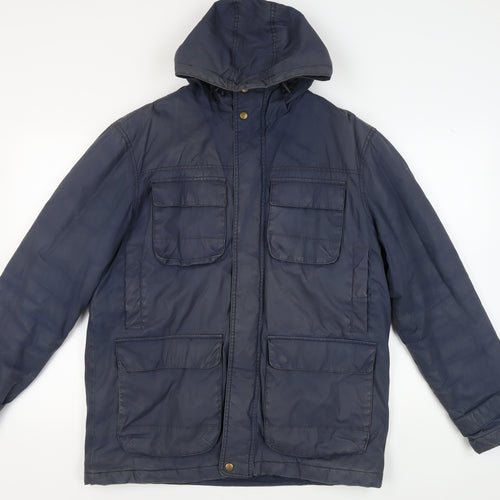 Peter Storm Men's Blue Parka Jacket Size M, Hooded