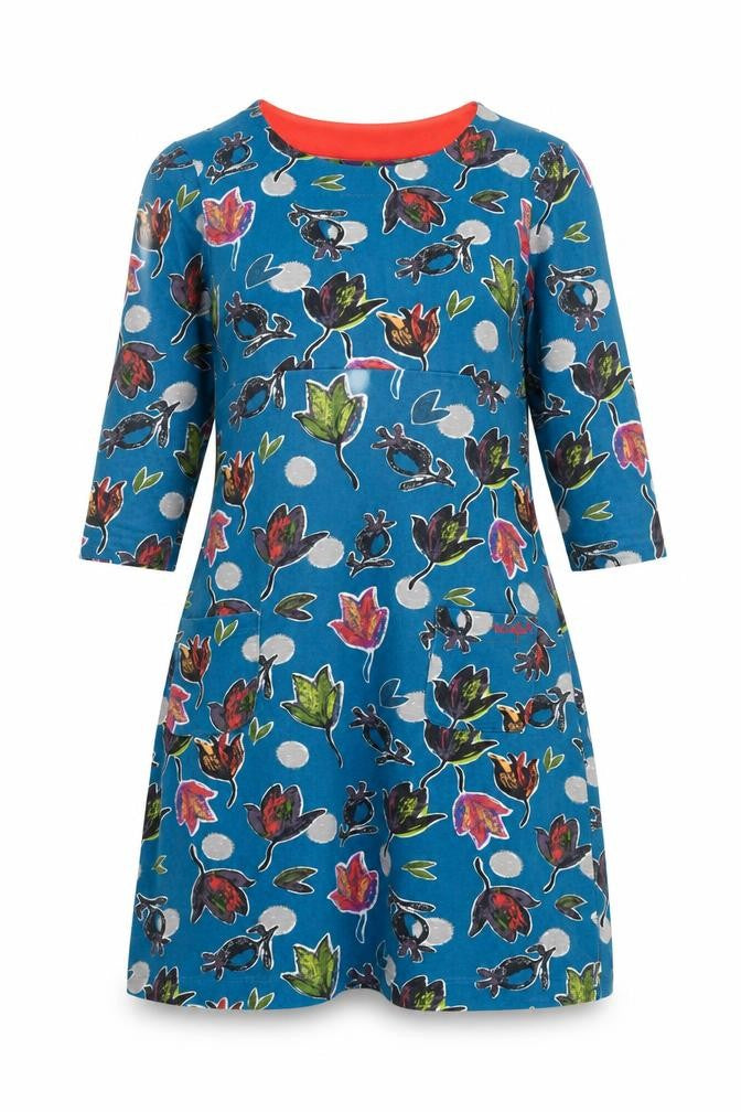 Front view of Weird Fish Women's Floral Cotton Dress, size 8