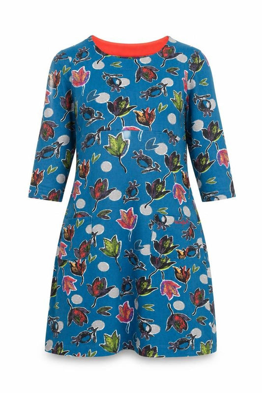 Front view of Weird Fish Women's Floral Cotton Dress, size 8