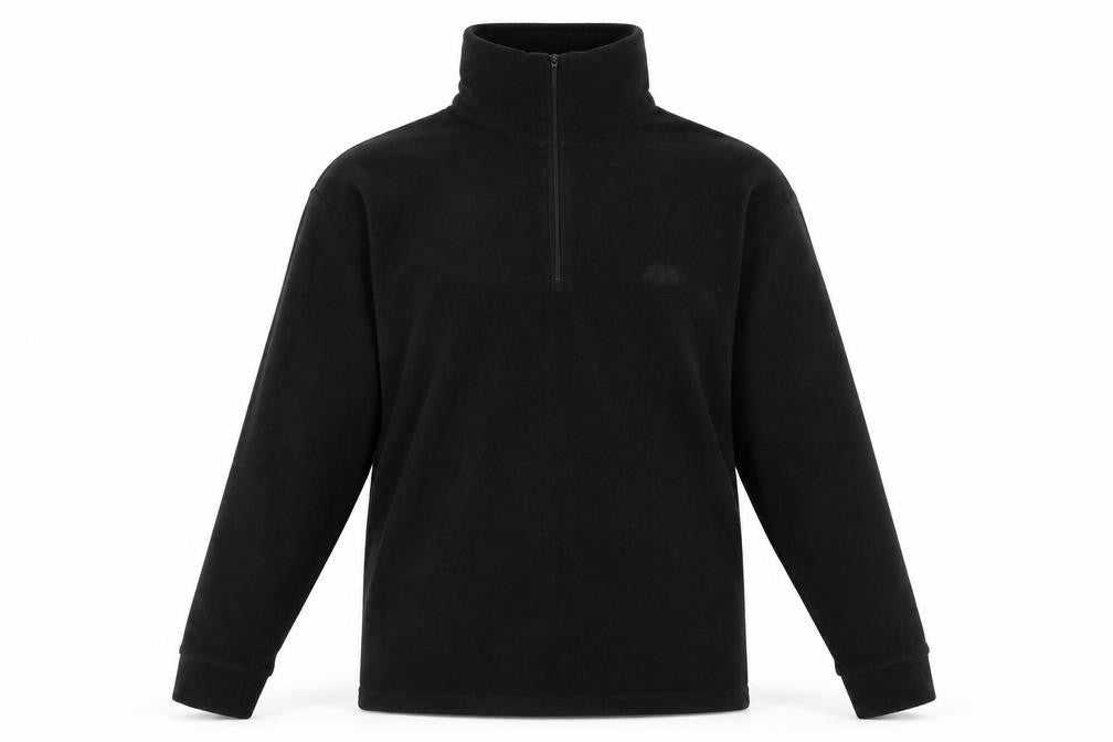 Front view of Trespass Men's Black Fleece, Full Zip, size S, Lightweight