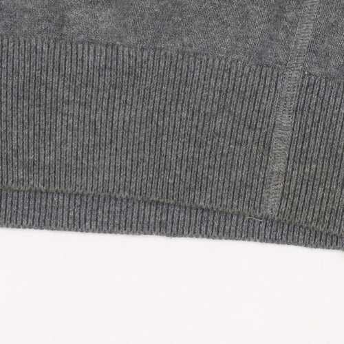 Jack & Jones Men's Grey Graphic V-Neck Pullover Jumper - L