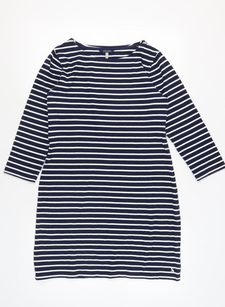 Joules Women’s Striped T-Shirt Dress, Size 12, Blue