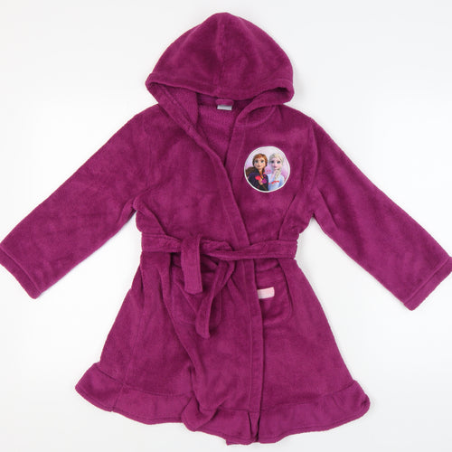 Nutmeg Girls Purple Hooded Frozen Robe Elsa Anna 6-7 Years