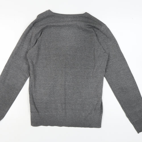 Jack & Jones Men's Grey V-Neck Pullover Size S