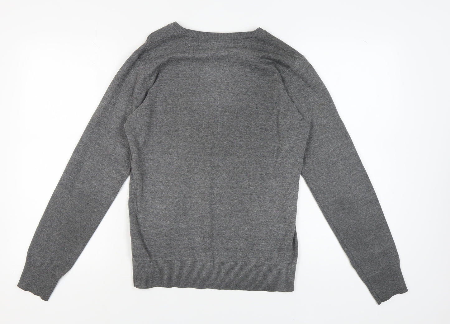 Jack & Jones Men's Grey V-Neck Pullover Size S